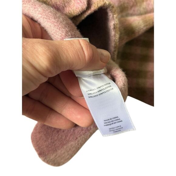 Rails Steffi Plaid Jacket size XL Mauve Pink Cream Sepia Wool Blend - Picture 9 of 11